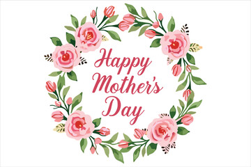 Elegant Happy Mother’s Day Mom Rose Frame featuring beautiful roses and floral decorations in a soft, feminine style