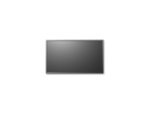 Realistic black flat LCD TV screen with glossy surface isolated on transparent background. Modern display for mockup, media, or home design project.