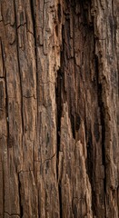 Obraz premium Extreme close-up of deeply cracked and weathered wood texture, showing decades of exposure, erosion, and severe decay on the rugged surface ,severe ,rough ,erosion