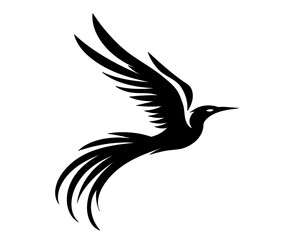 silhouette of a swallow, icon isolated on a white background

