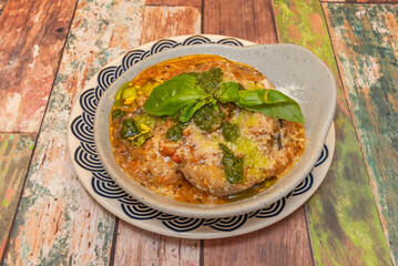 An Italian-style eggplant and basil stew