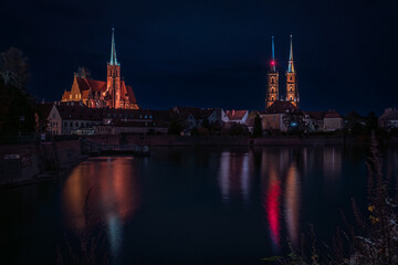 Wrocław, Noc, Światła, podróż, architektura miejska, długi czas ekspozycji, mosty, Night, Lights, travel, urban architecture, long exposure, bridges, fontanna, fountain, bridge, © Adrian Jaśpiński