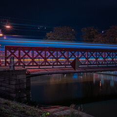 Wrocław, Noc, Światła, podróż, architektura miejska, długi czas ekspozycji, mosty, Night, Lights, travel, urban architecture, long exposure, bridges, fontanna, fountain, bridge, © Adrian Jaśpiński