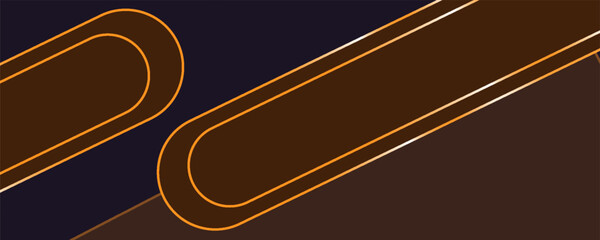 Modern cocolate abstract horizontal banner background with glowing geometric lines. Suitable for covers, brochures, presentations, and flyers. Vector
