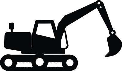 excavator silhouette vector illustration