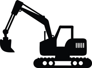 excavator silhouette vector illustration
