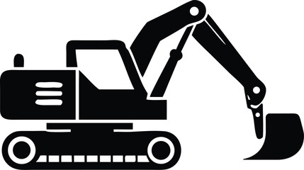 excavator silhouette vector illustration