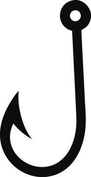 fishing hook logo silhouette vector  fishing hook