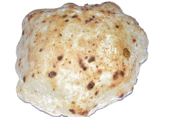 Traditional Egyptian flat bread with wheat bran and flour, regular Aish Baladi or Egypt bread baked in extremely hot ovens, it is the result of a mixture of wheat flour, yeast, salt and water