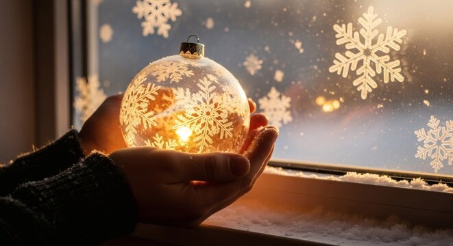Christmas Ornament, Snowflake Window Holiday Warmth Magic