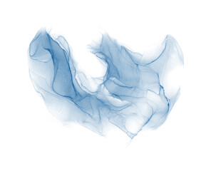 Blue alkohol ink flow shape.