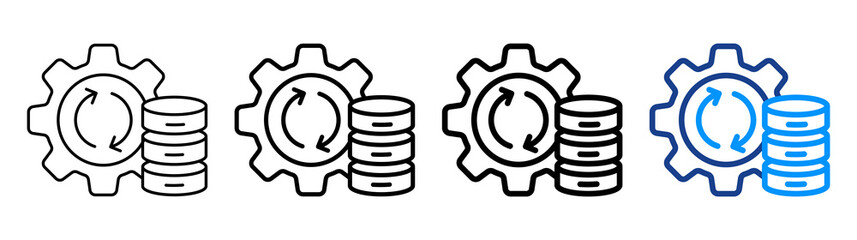 Data Automation Icon Different Style Outline Collection Set