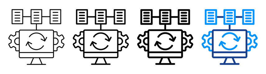 Orchestration Icon Different Style Outline Collection Set