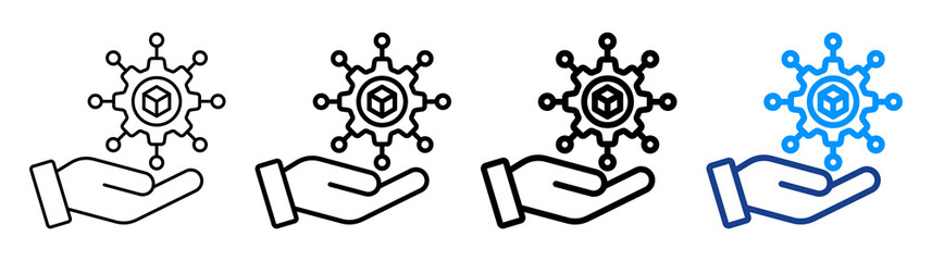 Microservice Icon Different Style Outline Collection Set
