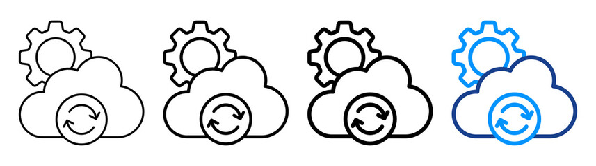 Cloud Sync Icon Different Style Outline Collection Set