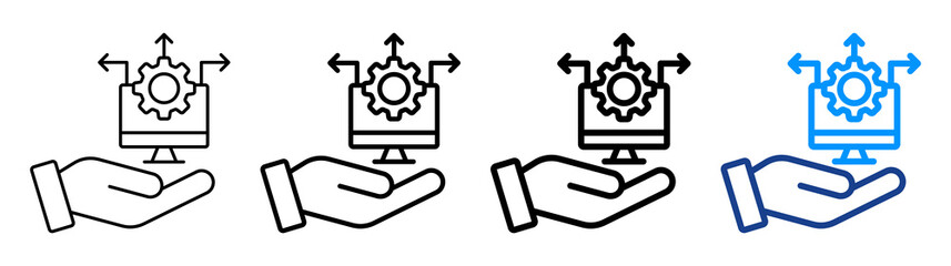 Decision Support System Icon Different Style Outline Collection Set