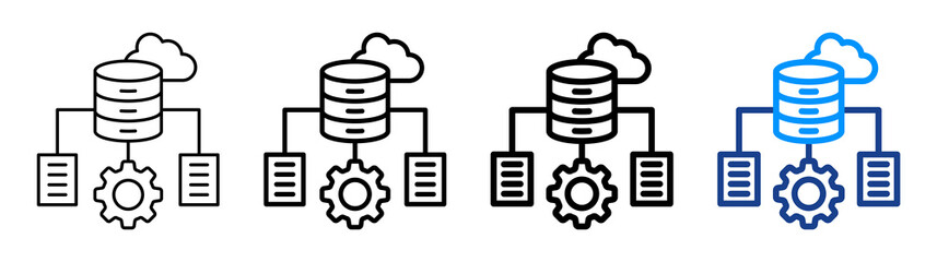 Data Infrastructure Icon Different Style Outline Collection Set
