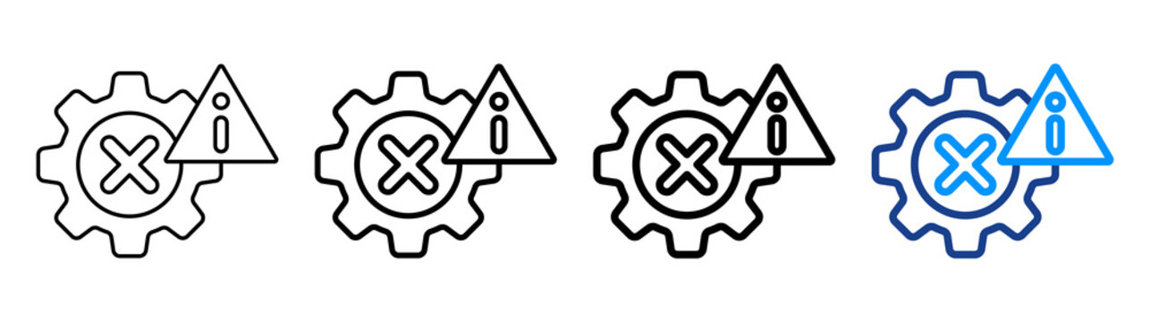 Misconfiguration Icon Different Style Outline Collection Set