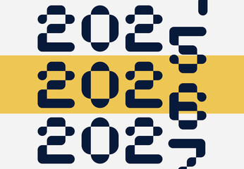 A dynamic vector illustration demonstrating the transition from 2025 to 2026. This engaging motion graphic concept is perfect for New Year countdowns, seasonal banners, or digital marketing material