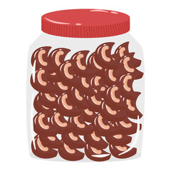 Jar of chocolate cookies with cashew