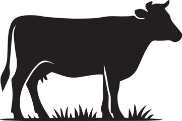 silhouette of a cow