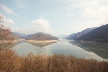 mountain lake in the morning