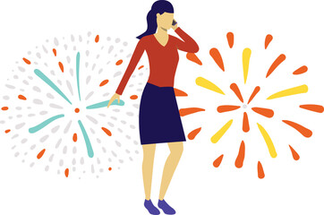 The girl is busy in mobile