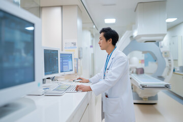 放射線技師による医療画像の操作と分析