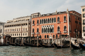 Palace Dandolo, now hotel Danieli on embankment of gulf of Venice, Italy