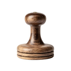 Professional Wood Tamper and Stand Isolated on White Background