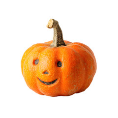 Happy Carved Orange Pumpkin Smiling Face in a Single Image