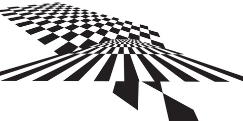 Checkerboard, chessboard, checkered plane in angle perspective.modern eps10.