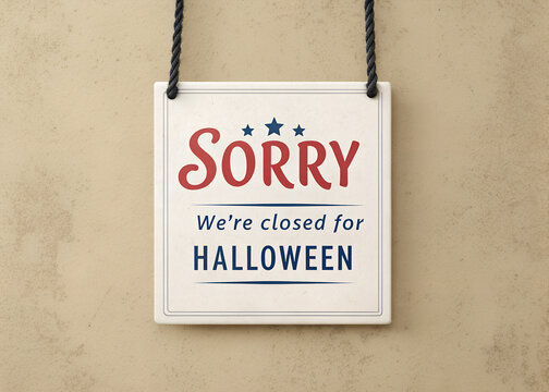 Sorry We're Closed for Halloween Sign