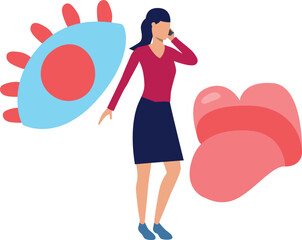 The girl is discuss about human tongue.