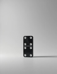 Minimal Black Domino on White Background