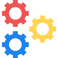 Gears Icon | Flat Design Settings and Engineering Symbol for Mechanism and Productivity