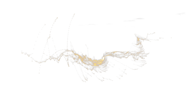 Spiral thread PNG Overlay on transparent background with spark field and haze for elegant traces.