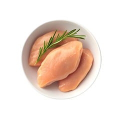 Succulent Chicken Breast in Elegant White Ceramic Bowl Minimalist Presentation