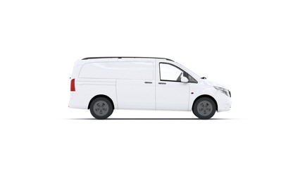 Modern White Van and Minibus Models. Transport, Delivery and Tourism Concept. 3D Illustration