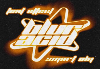 Acid Color Blur Text Effect Mockup