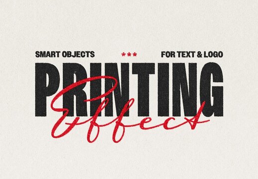Print Text & Logo Effect Mockup