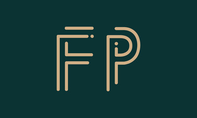 FP F fp initial logo | initial based abstract modern minimal creative logo, vector template image. luxury logotype logo, real estate homie logo. typography logo. initials logo