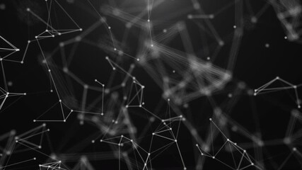 Abstract network design with interconnected dots and lines in black. Perfect for technology, communication, networking concepts in digital projects.  - Powered by Adobe