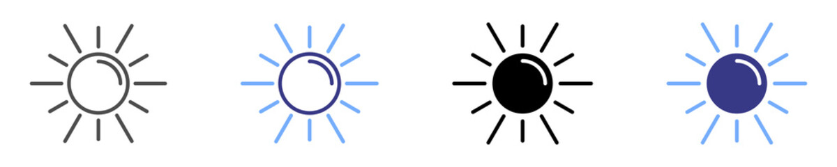 sun icon set multiple style