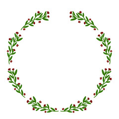 Hand drawn cute floral wreath frame