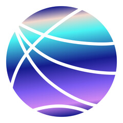 Abstract Gradient Shape with Transparent Negative Space. Circular gradient shape with layered segments on transparent background. Part of collection