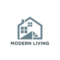 Geometric Modern Living House Logo