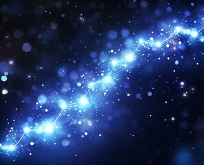 Obraz premium Celestial Navigation: Guiding Light Through Starry Night Sky Illuminating Path Forward Cosmic Constellation Route Bright Beacon Hope Innovation Advancement