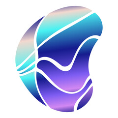 Abstract Gradient Shape with Transparent Negative Space. Flowing design element in blue-purple gradient with soft intersecting curves. For badges, buttons or creative layouts. Part of collection