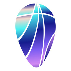 Abstract Gradient Shape with Transparent Negative Space. Abstract teardrop gradient shape with vertical segments on transparent background. Part of collection.